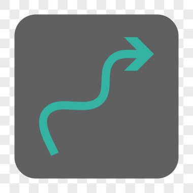 Eğri ok yuvarlak kare düğme