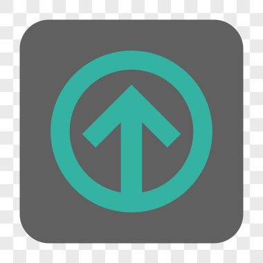 Yön yukarı yuvarlak kare düğme