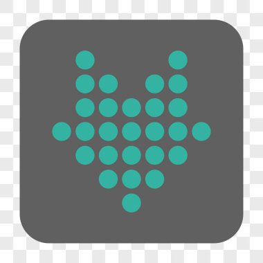 Yuvarlatılmış Kare düğme aşağı noktalı ok