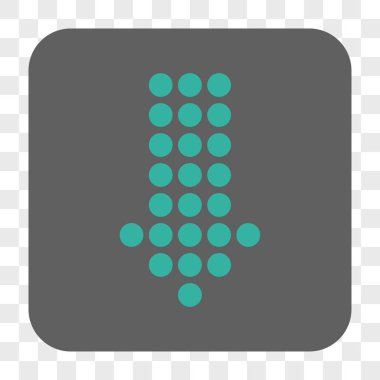 Yuvarlatılmış Kare düğme aşağı noktalı ok