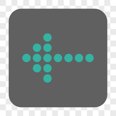 Noktalı ok sol yuvarlak kare düğme