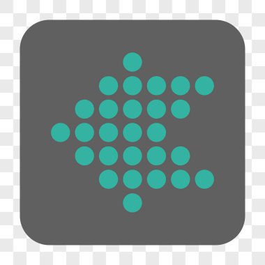 Noktalı ok sol yuvarlak kare düğme