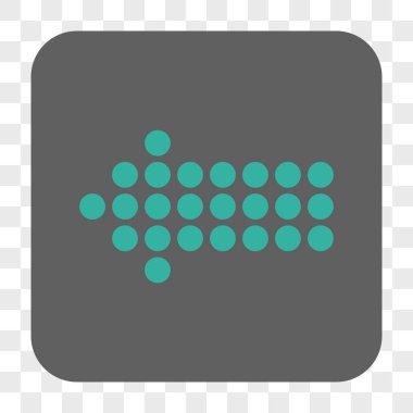 Noktalı ok sol yuvarlak kare düğme