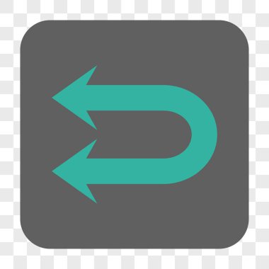 Çift sol ok yuvarlak kare düğme