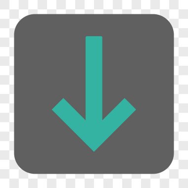 Aşağı ok yuvarlak kare düğme