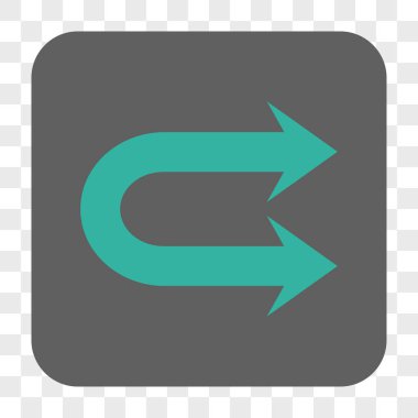 Çift sağ ok yuvarlak kare düğme