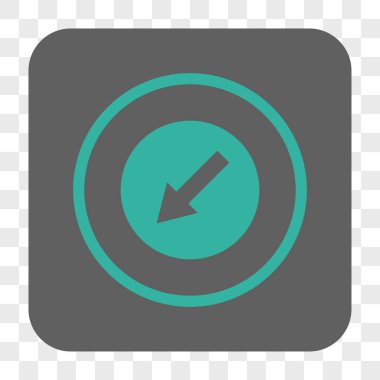 Kare düğme aşağı sol yönlü ok yuvarlak