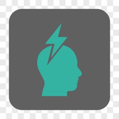 Baş ağrısı yuvarlak kare düğme