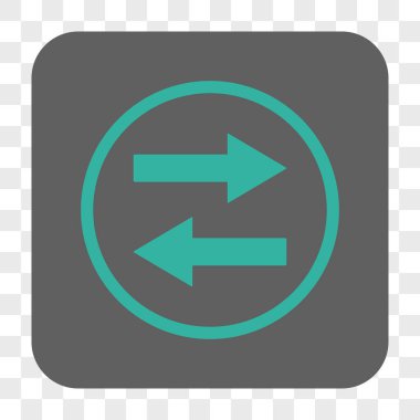 Yatay Çevir okları yuvarlak kare düğme