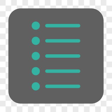 Öğeleri yuvarlak kare düğme