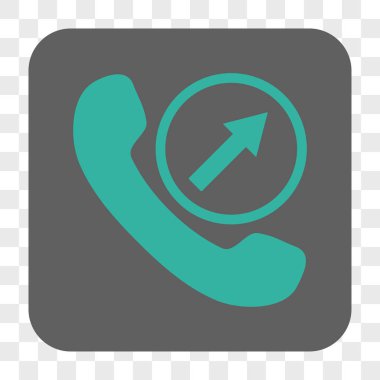 Çağrı giden yuvarlak kare düğme