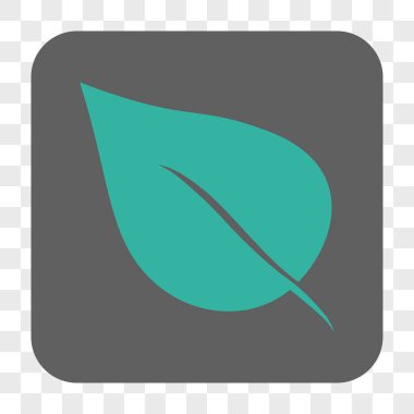 Bitki yaprak yuvarlak kare düğme