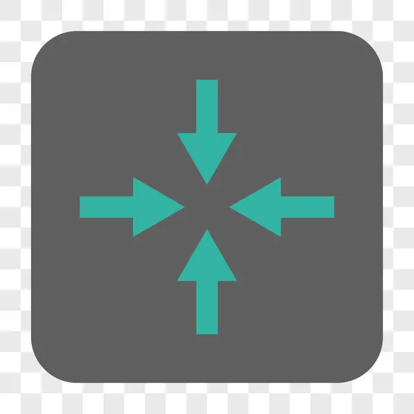 Compresser les flèches arrondi bouton carré — Image vectorielle