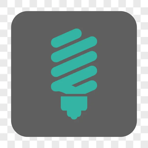 Ampoule fluorescente arrondie bouton carré — Image vectorielle