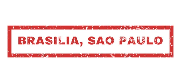 Brasilia Sao Paulo Sello de goma — Archivo Imágenes Vectoriales