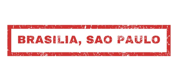 Brasilia Sao Paulo Rubber Stamp — Wektor stockowy