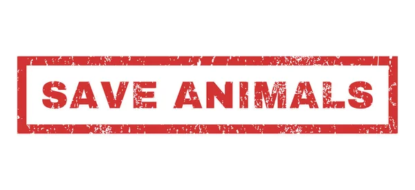 Salvar animales sello de goma — Vector de stock