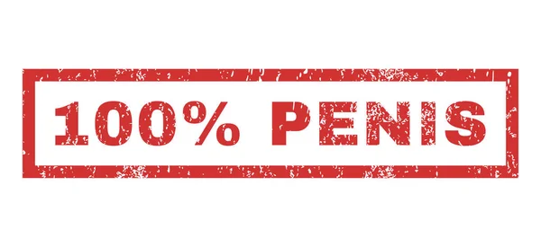 100 Percent Penis Rubber Stamp — Stock vektor