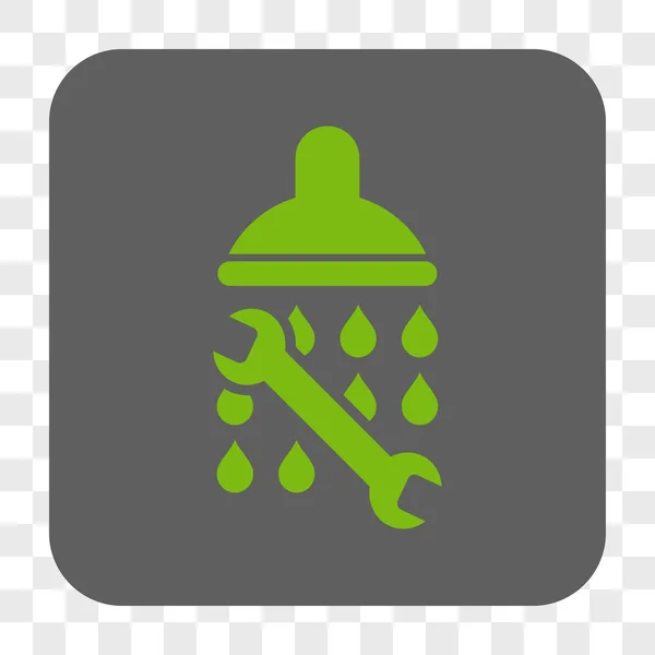 Sprcha instalatérské zaoblené čtvercové tlačítko — Stockový vektor