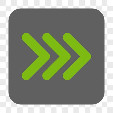 Üçlü ok ucu sağ yuvarlak kare düğme