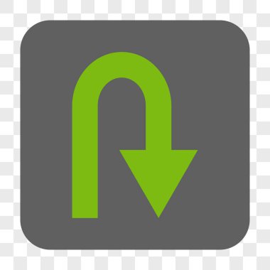 U dönüş yuvarlak kare düğme