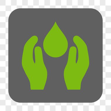 Su bakımı yuvarlak kare düğme