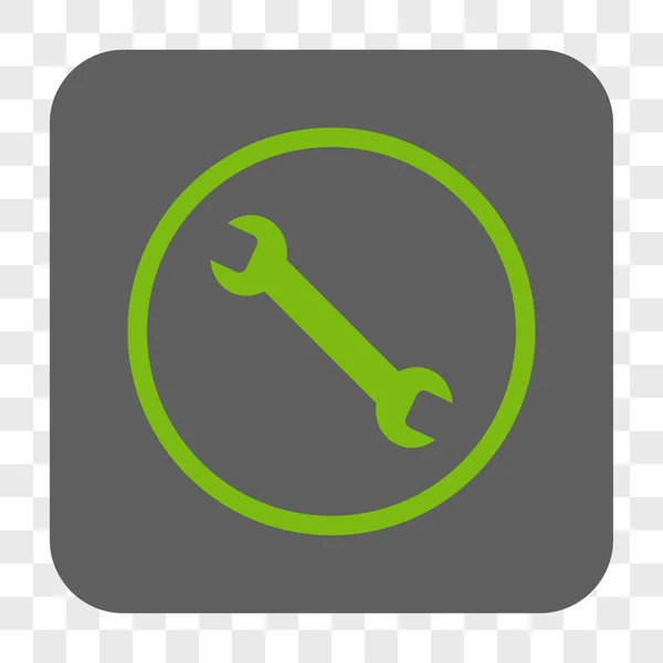 Wrench Rounded Square Button — Stock Vector
