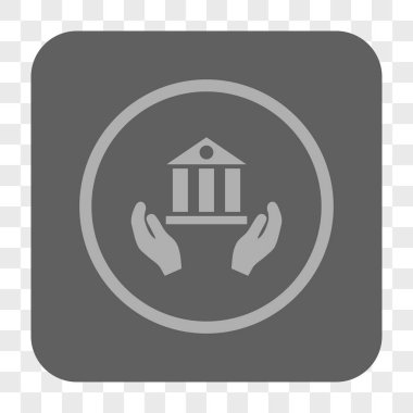 Banka hizmet yuvarlak kare düğme