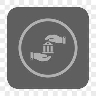 Banka hizmet yuvarlak kare düğme