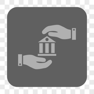 Banka hizmet yuvarlak kare düğme