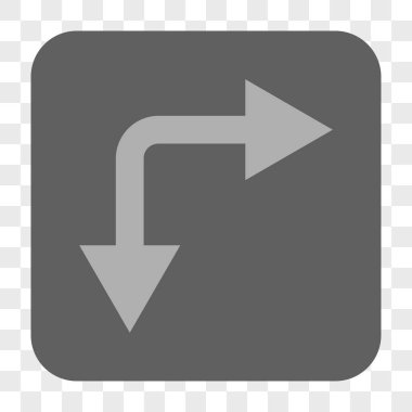 Şu yuvarlak kare düğme aşağı çatallanma ok