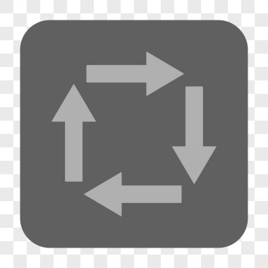 Dolaşım okları yuvarlak kare düğme