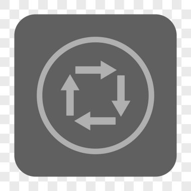 Dolaşım okları yuvarlak kare düğme