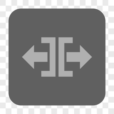 Yatay yöndeki yuvarlak kare düğme bölmek