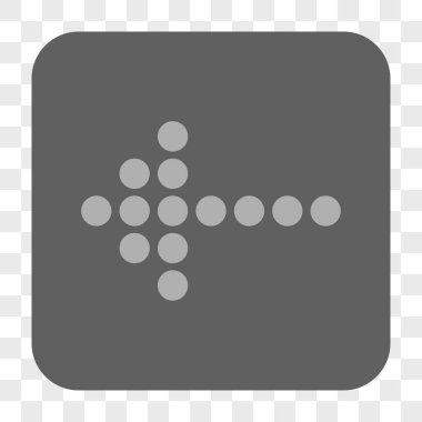 Noktalı ok sol yuvarlak kare düğme