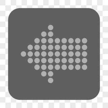 Noktalı ok sol yuvarlak kare düğme