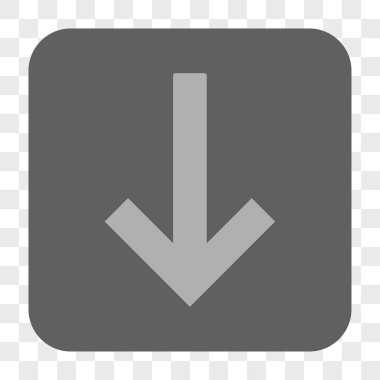 Aşağı ok yuvarlak kare düğme