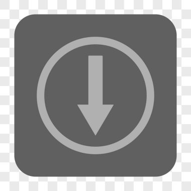 Aşağı yönlü ok yuvarlak kare düğme