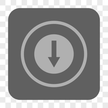 Aşağı yönlü ok yuvarlak kare düğme