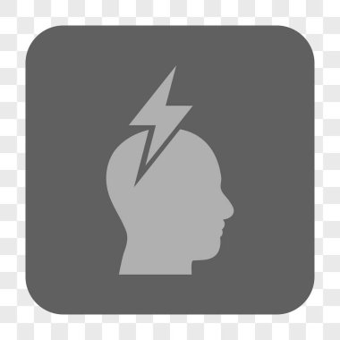 Baş ağrısı yuvarlak kare düğme