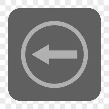 Sol yönlü ok yuvarlak kare düğme