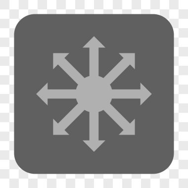 Radyal okları yuvarlak kare düğme