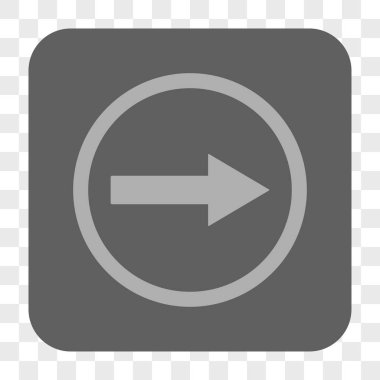 Sağ yuvarlak ok yuvarlak kare düğme