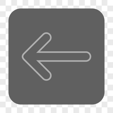 Yuvarlak ok sol yuvarlak kare düğme