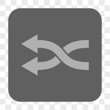 Shuffle oklar sola yuvarlak kare düğme