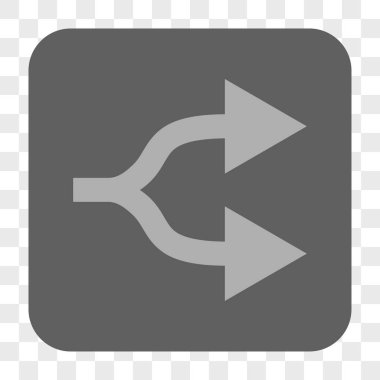 Bölünmüş oklar sağ yuvarlak kare düğme