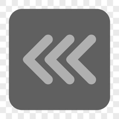 Üçlü ok ucu sol yuvarlak kare düğme