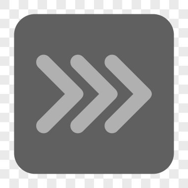 Üçlü ok ucu sağ yuvarlak kare düğme