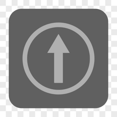 Yukarı yönlü ok yuvarlak kare düğme