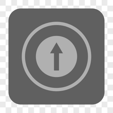 Yukarı yönlü ok yuvarlak kare düğme